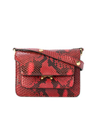 Красная сумка через плечо со змеиным рисунком от Marni