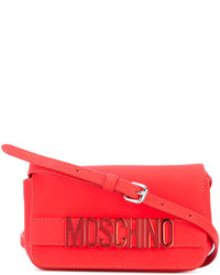Красная сумка через плечо от Moschino