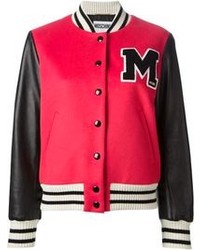 Женская красная университетская куртка от Moschino