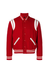 Мужская красная университетская куртка от Saint Laurent