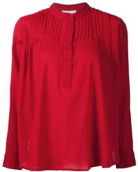 Женская красная футболка на пуговицах от The Great