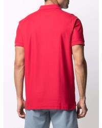 Мужская красная футболка-поло в горизонтальную полоску от Tommy Hilfiger