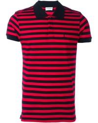 Мужская красная футболка-поло в горизонтальную полоску от Saint Laurent