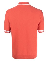 Мужская красная футболка-поло в горизонтальную полоску от Peserico