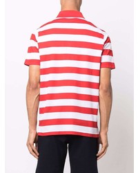 Мужская красная футболка-поло в горизонтальную полоску от Paul & Shark