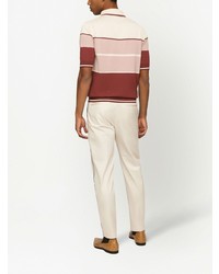 Мужская красная футболка-поло в горизонтальную полоску от Dolce & Gabbana