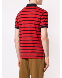 Мужская красная футболка-поло в горизонтальную полоску от Kent & Curwen