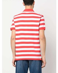 Мужская красная футболка-поло в горизонтальную полоску от Polo Ralph Lauren