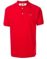 Мужская красная футболка-поло с вышивкой от Comme Des Garcons Play