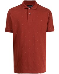 Мужская красная футболка-поло с вышивкой от Emporio Armani