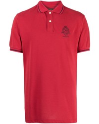 Мужская красная футболка-поло с вышивкой от Hackett