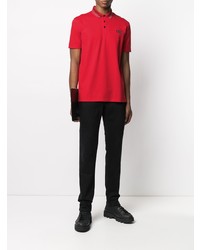 Мужская красная футболка-поло с вышивкой от BOSS