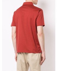 Мужская красная футболка-поло с вышивкой от Gieves & Hawkes