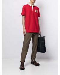 Мужская красная футболка-поло с вышивкой от Kent & Curwen