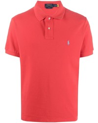 Мужская красная футболка-поло с вышивкой от Polo Ralph Lauren
