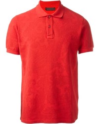 Красная футболка-поло с "огурцами"