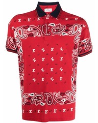 Мужская красная футболка-поло с "огурцами" от Etro