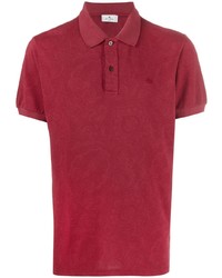 Мужская красная футболка-поло с "огурцами" от Etro