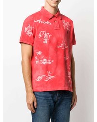 Мужская красная футболка-поло с принтом от Polo Ralph Lauren