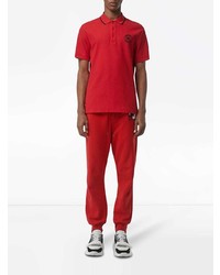 Мужская красная футболка-поло с принтом от Burberry