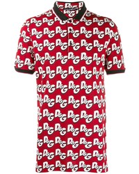 Мужская красная футболка-поло с принтом от Dolce & Gabbana