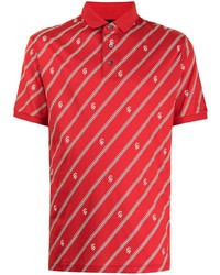 Мужская красная футболка-поло с принтом от Emporio Armani