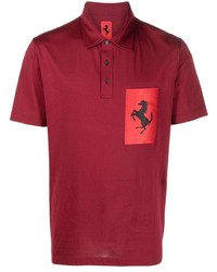 Мужская красная футболка-поло с принтом от Ferrari