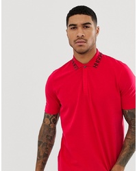 Мужская красная футболка-поло с принтом от Hugo