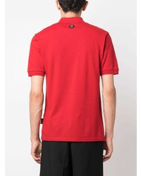 Мужская красная футболка-поло с принтом от Philipp Plein