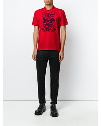Мужская красная футболка-поло с принтом от Alexander McQueen