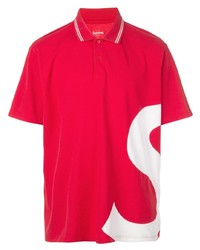 Мужская красная футболка-поло с принтом от Supreme