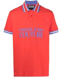 Мужская красная футболка-поло с принтом от VERSACE JEANS COUTURE