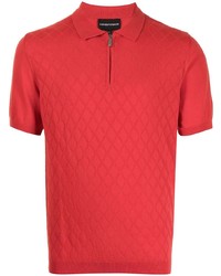 Красная футболка-поло с ромбами