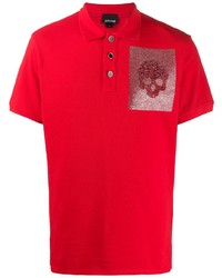 Красная футболка-поло с украшением