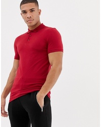 Мужская красная футболка-поло от ASOS DESIGN