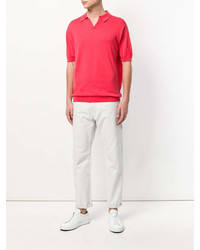 Мужская красная футболка-поло от John Smedley