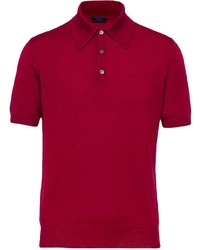 Мужская красная футболка-поло от Prada