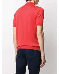 Мужская красная футболка-поло от John Smedley