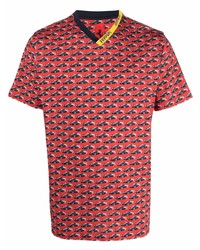 Мужская красная футболка с v-образным вырезом с принтом от Ferrari