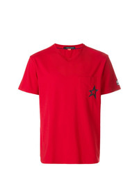 Мужская красная футболка с v-образным вырезом с принтом от Perfect Moment