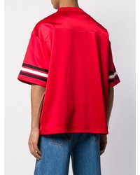 Мужская красная футболка с v-образным вырезом с принтом от Versace