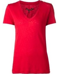 Женская красная футболка с v-образным вырезом от Rag and Bone