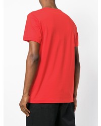 Мужская красная футболка с v-образным вырезом от Burberry