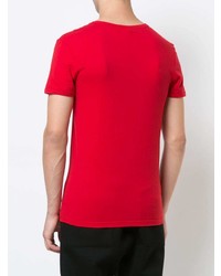 Мужская красная футболка с v-образным вырезом от Versace