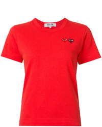 Женская красная футболка с вышивкой от Comme des Garcons