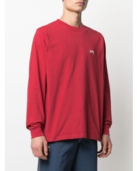 Мужская красная футболка с длинным рукавом от Stussy
