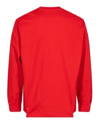 Мужская красная футболка с длинным рукавом от Supreme