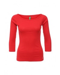 Женская красная футболка с длинным рукавом от United Colors of Benetton