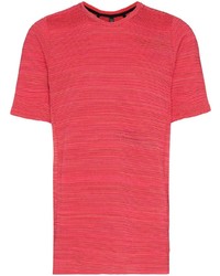 Мужская красная футболка с круглым вырезом в горизонтальную полоску от Byborre