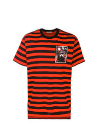 Мужская красная футболка с круглым вырезом в горизонтальную полоску от Givenchy